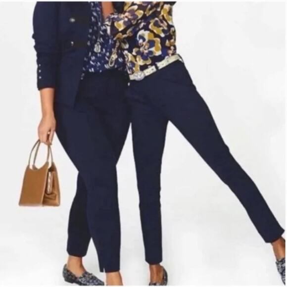 CAbi Women's Ava Slim Ankle Stretch Trouser Pant Navy Size 12 - Picture 1 of 9